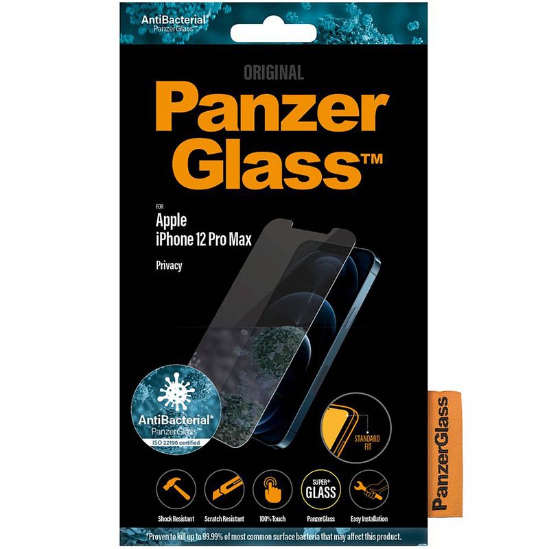 Foto van Panzerglass case friendly apple iphone 12 pro max privacy screenprotector glas