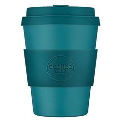 Foto van Ecoffee cup bay of fires pla - koffiebeker to go 350 ml - petrol siliconen