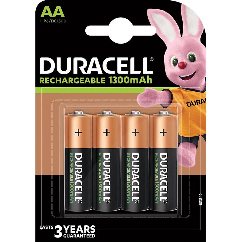 Foto van Duracell oplaadbare batterijen recharge plus aa, blister van 4 stuks 10 stuks