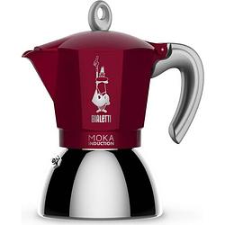 Foto van Bialetti new moka induction 4 cup espressomachine rood