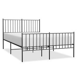 Foto van Vidaxl bedframe met hoofd- en voeteneinde metaal zwart 120x190 cm