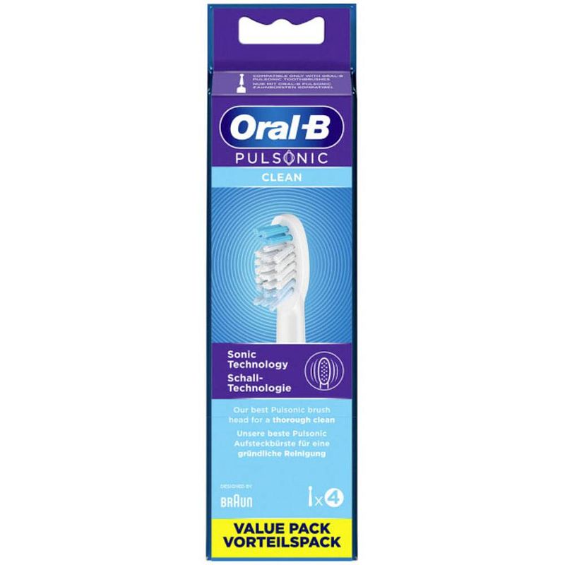 Foto van Oral-b pulsonic clean opzetborstel voor elektrische tandenborstel 4 stuk(s) wit