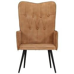 Foto van The living store armstoel - fauteuil - 55x41x97 - bruin - canvas en ijzer