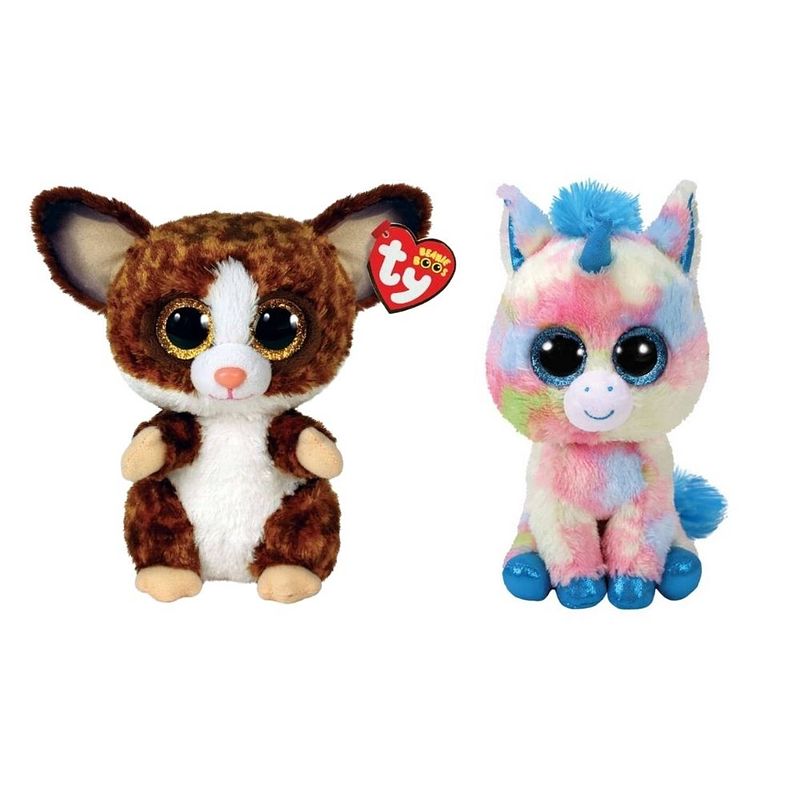 Foto van Ty - knuffel - beanie buddy - bush baby galago & blitz unicorn