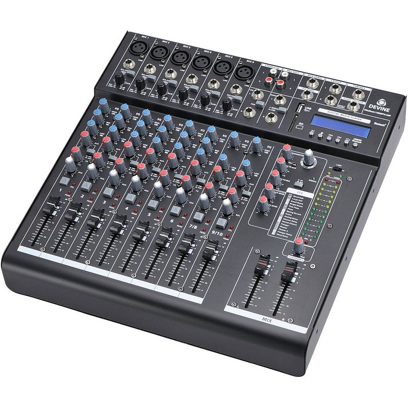 Foto van Devine mixdesk 1002fx-mp 10-kanaals mixer met fx en mediaspeler