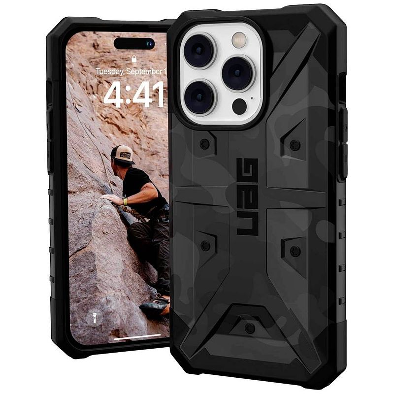 Foto van Urban armor gear pathfinder se case apple iphone 14 pro zwart, camouflage