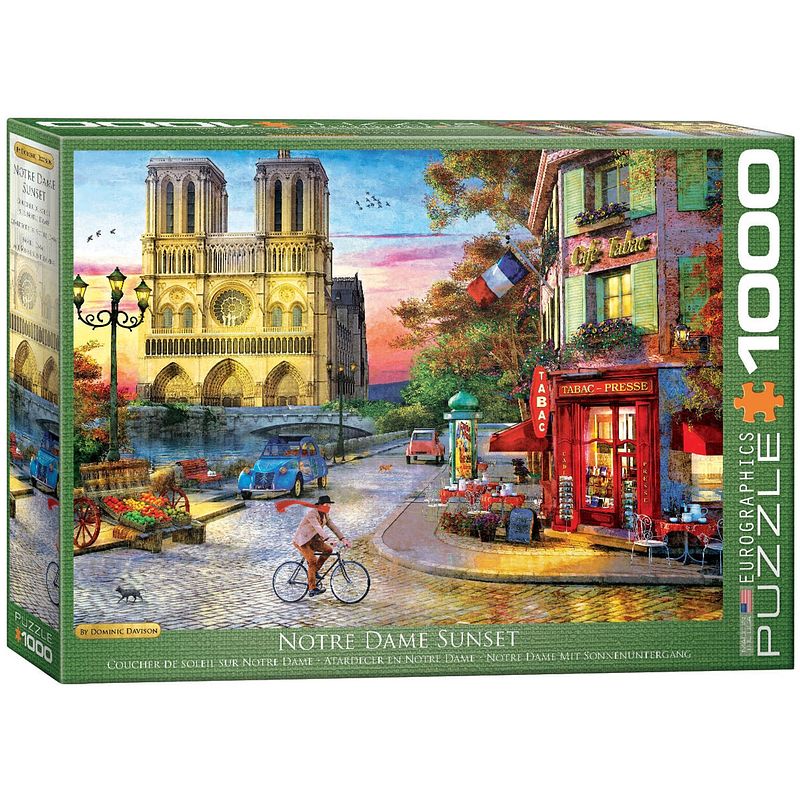 Foto van Eurographics puzzel notre dame sunset - dominic davison - 1000 stukjes