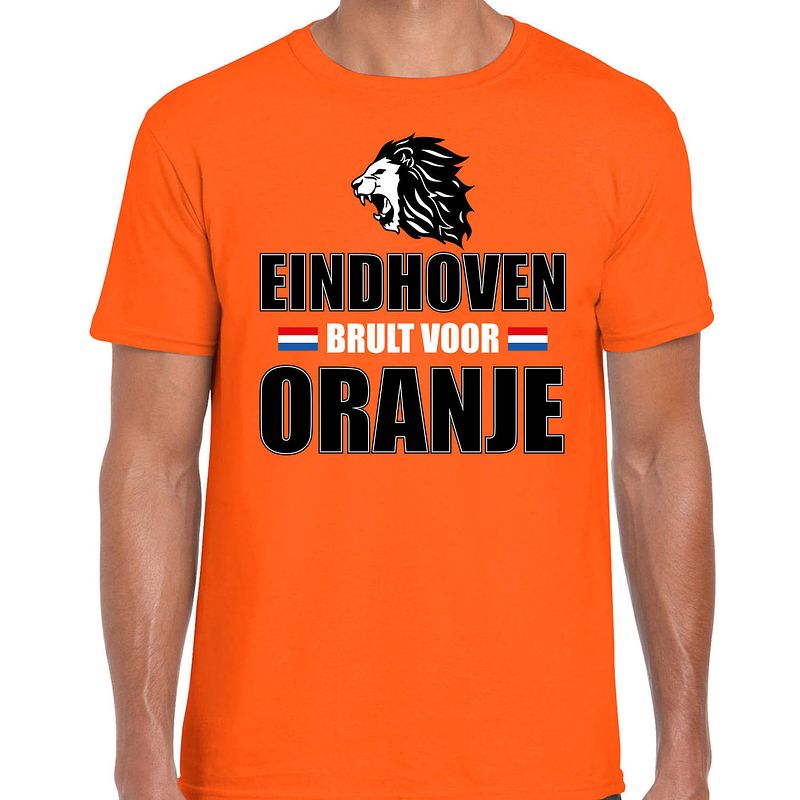 Foto van Oranje ek/ wk fan shirt / kleding eindhoven brult voor oranje voor heren 2xl - feestshirts