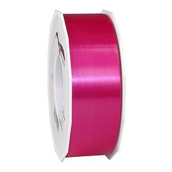 Foto van 1x xl hobby/decoratie fuchsia roze kunststof sierlinten 4 cm/40 mm x 91 meter - cadeaulinten