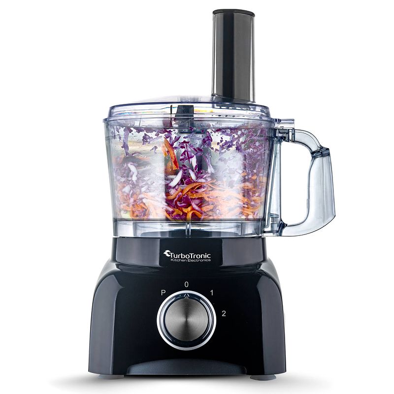 Foto van Turbotronic tt-fp800 food processor - 800w - 1.2 l - zwart