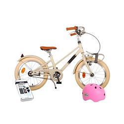 Foto van Volare kinderfiets melody - 16 inch - zand - met fietshelm en accessoires