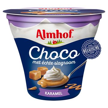 Foto van Almhof choco met slagroom karamel 180g bij jumbo