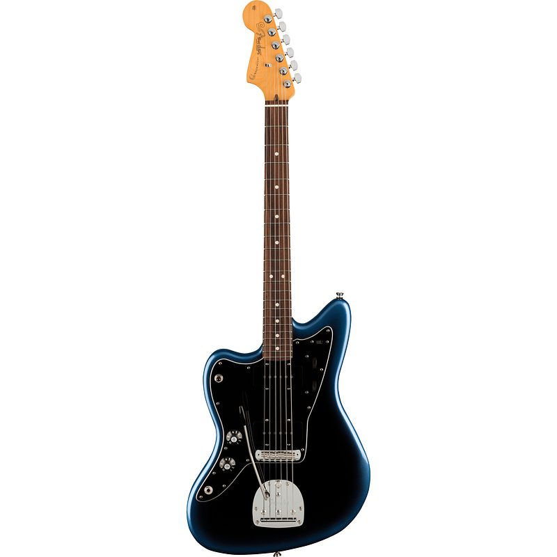 Foto van Fender american professional ii jazzmaster lh dark night rw linkshandige elektrische gitaar met koffer