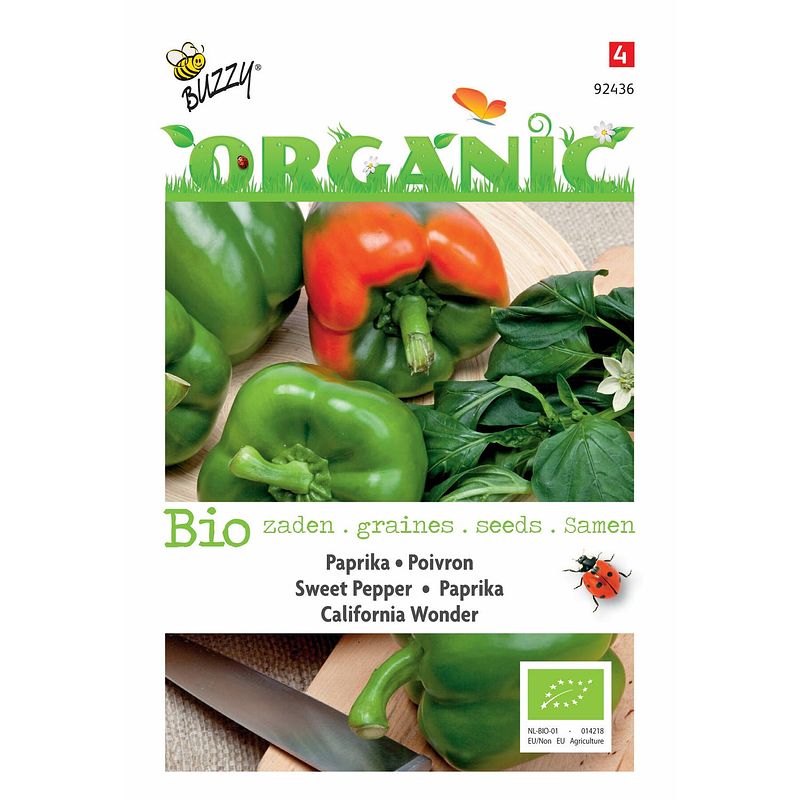 Foto van 5 stuks organic paprika california wonder (skal 14275)