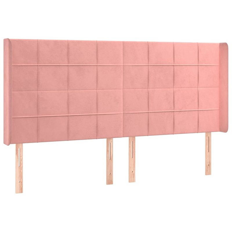 Foto van Vidaxl hoofdbord met randen 183x16x118/128 cm fluweel roze