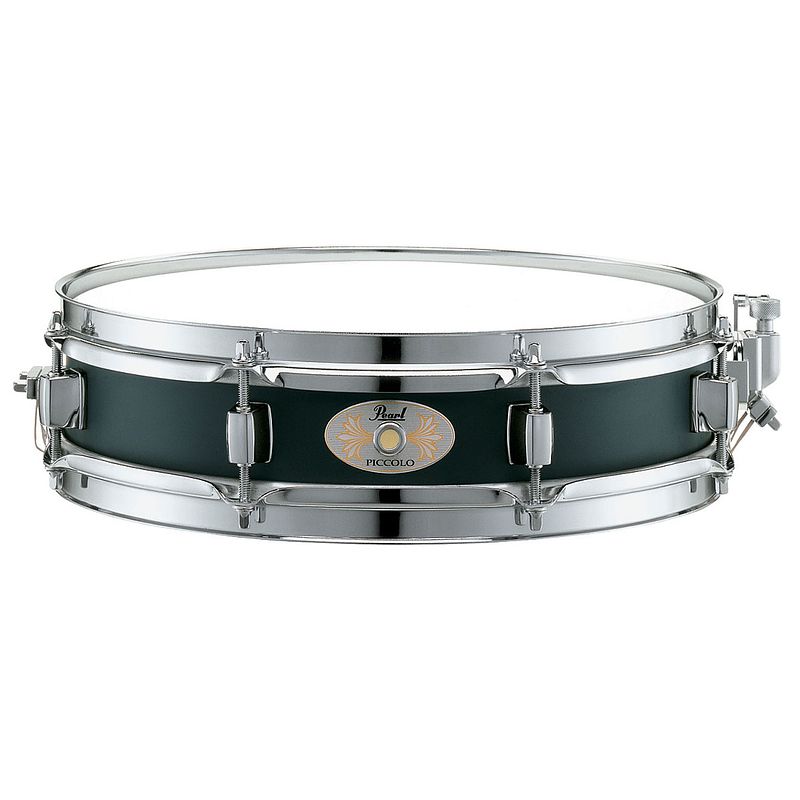 Foto van Pearl s1330b black steel piccolo snare drum 13x3