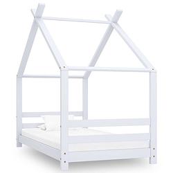 Foto van Vidaxl kinderbedframe massief grenenhout wit 80x160 cm