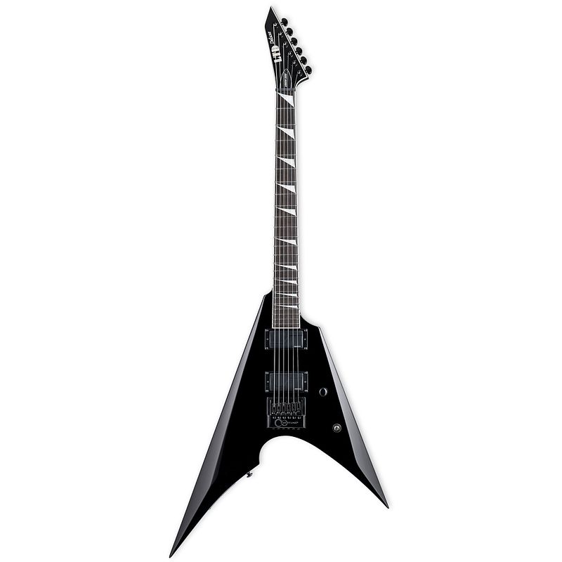 Foto van Esp ltd deluxe arrow-1000 evertune black elektrische gitaar met fishman fluence modern elementen