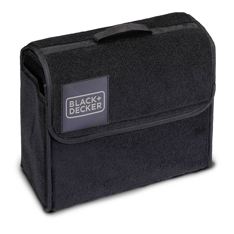 Foto van Black+decker car organizer - 29 x 15 x 30 cm - met klittenband - handvat - zwart