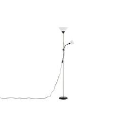 Foto van Bagasi verlichting vloerlamp 24,5x24,5x178cm plastic beige, zwart, wit.