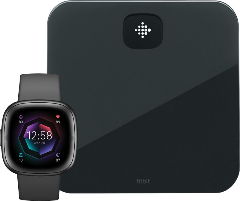 Foto van Fitbit sense 2 zwart+ fitbit aria air weegschaal zwart