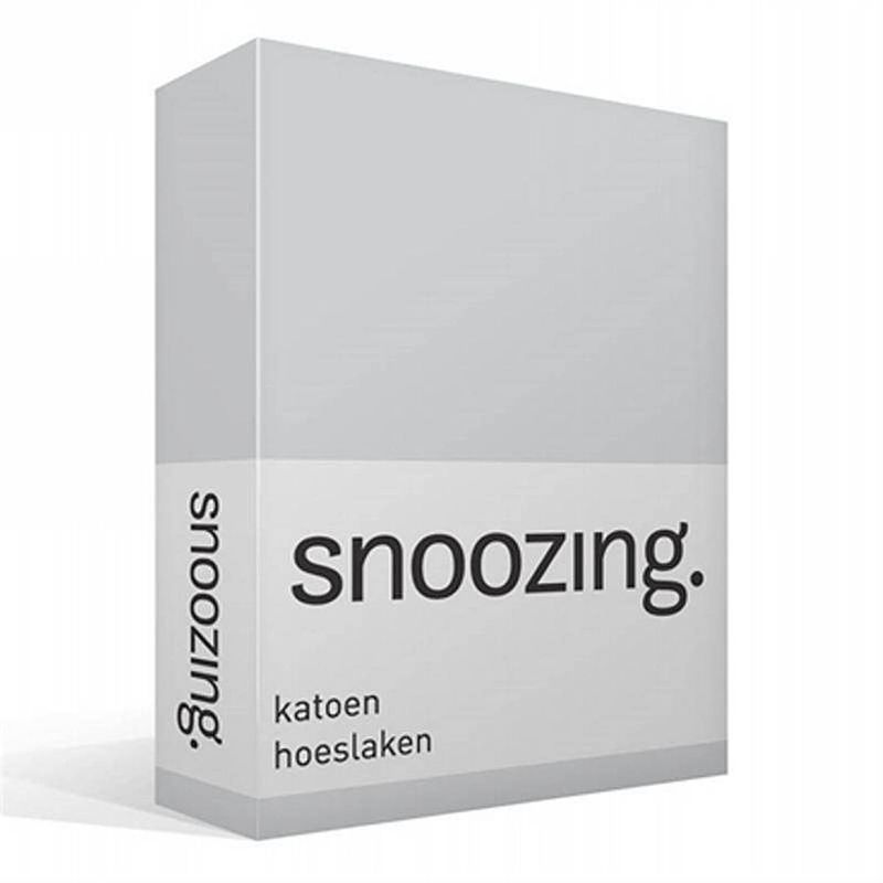 Foto van Snoozing - katoen - hoeslaken - 200x220 - grijs