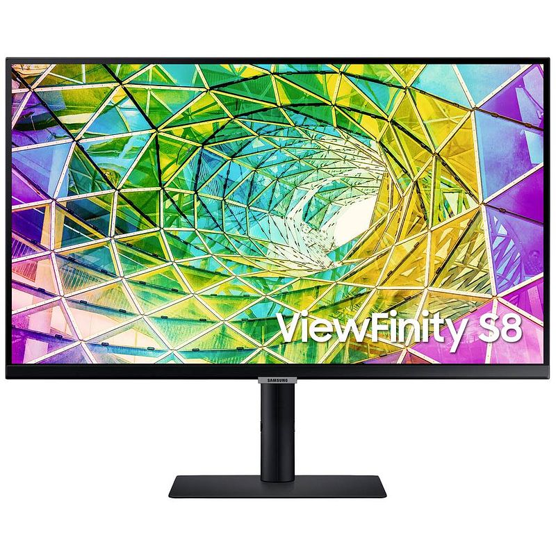 Foto van Samsung viewfinity s8 s27a800nmp led-monitor 68.6 cm (27 inch) energielabel f (a - g) 3840 x 2160 pixel uhd, 4k 5 ms displayport, hdmi, hoofdtelefoon (3.5 mm