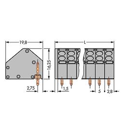 Foto van Wago 806-106 veerkrachtklemblok 1.50 mm² aantal polen 6 grijs 150 stuk(s)