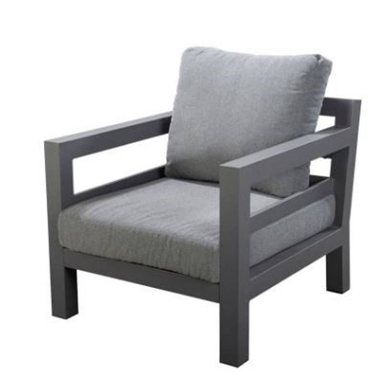 Foto van Yoi - midori lounge chair alu dark grey/mixed grey