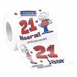 Foto van Toiletrol/wc-papier rol 21 jaar cadeau feestversiering/decoratie - fopartikelen