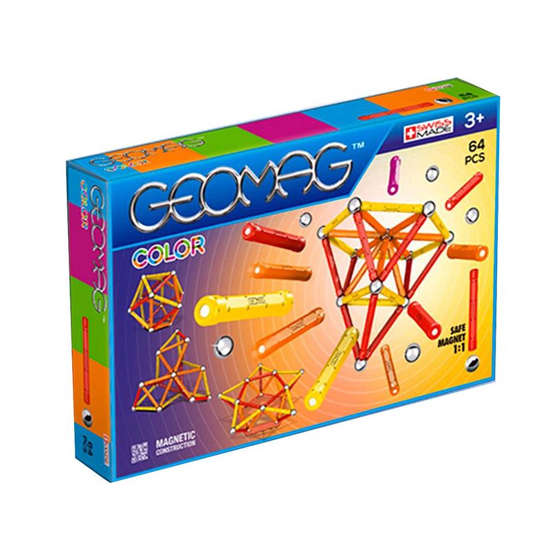 Foto van Geomag color rood/oranje/geel 64-delig