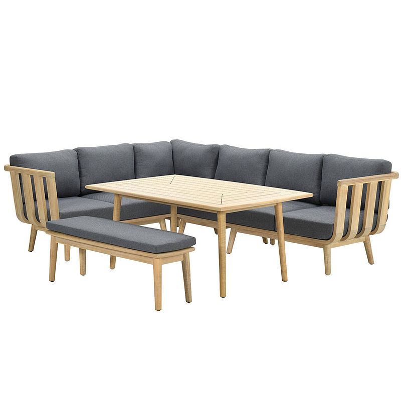 Foto van Garden impressions san leone lounge dining set 6-delig - donker grijs