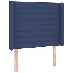 Foto van Vidaxl hoofdbord met randen 103x16x118/128 cm stof blauw