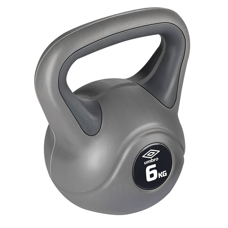 Foto van Umbro kettlebell 4kg - instapgewicht vrouw - beginner - kunststof gewicht - grijs