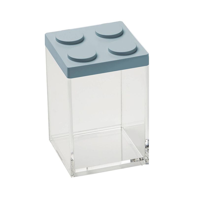 Foto van Stapelbare brickstore bewaarcontainer, 1l, blauw - kunststof - omada