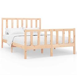 Foto van The living store houten bedframe - massief grenenhout - 205.5 x 126 x 69.5 cm - comfortabel hoofdeinde