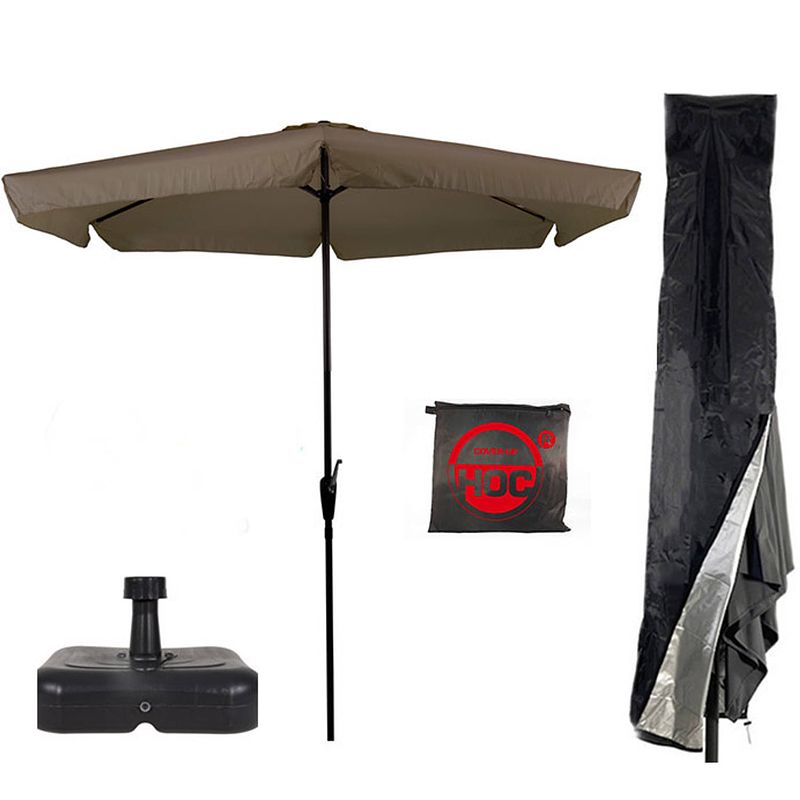 Foto van Parasol + parasolvoet + parasolhoes ( taupe - vulbare parasolvoet - cuhoc parasolhoes ) super combideal