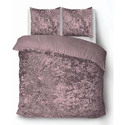 Foto van Isleep dekbedovertrek crushed velvet - roze - lits-jumeaux 240x200/220 cm