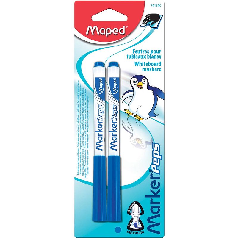 Foto van Maped whiteboardmarker marker'speps, blister van 2 stuks, blauw