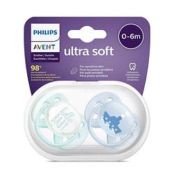 Foto van Philips avent - ultra soft fopspeen - 0/6 maanden - 2 stuks - scf222/01