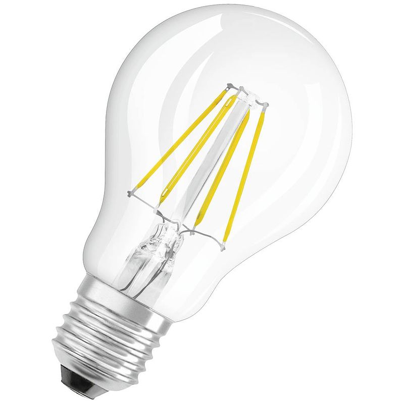 Foto van Osram 4099854090202 led-lamp energielabel e (a - g) e27 peer 4 w = 40 w warmwit (ø x h) 60 mm x 60 mm 1 stuk(s)