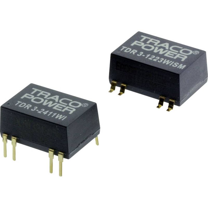 Foto van Tracopower tdr 3-2422wism dc/dc-converter, print 24 v/dc 12 v/dc, -12 v/dc 125 ma 3 w aantal uitgangen: 2 x