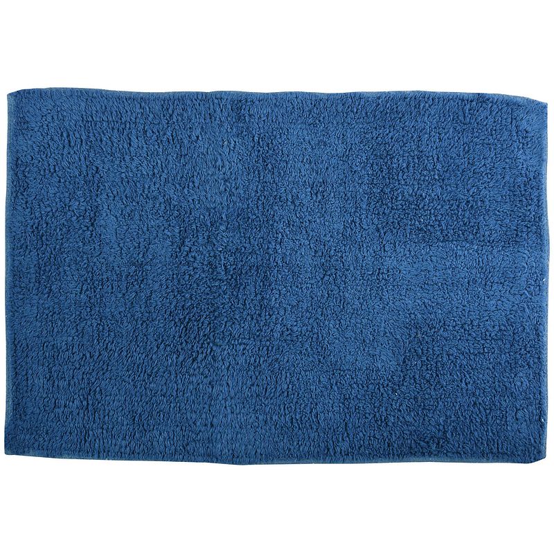 Foto van Msv badkamerkleedje/badmat voor op de vloer - blauw - 45 x 70 cm - badmatjes