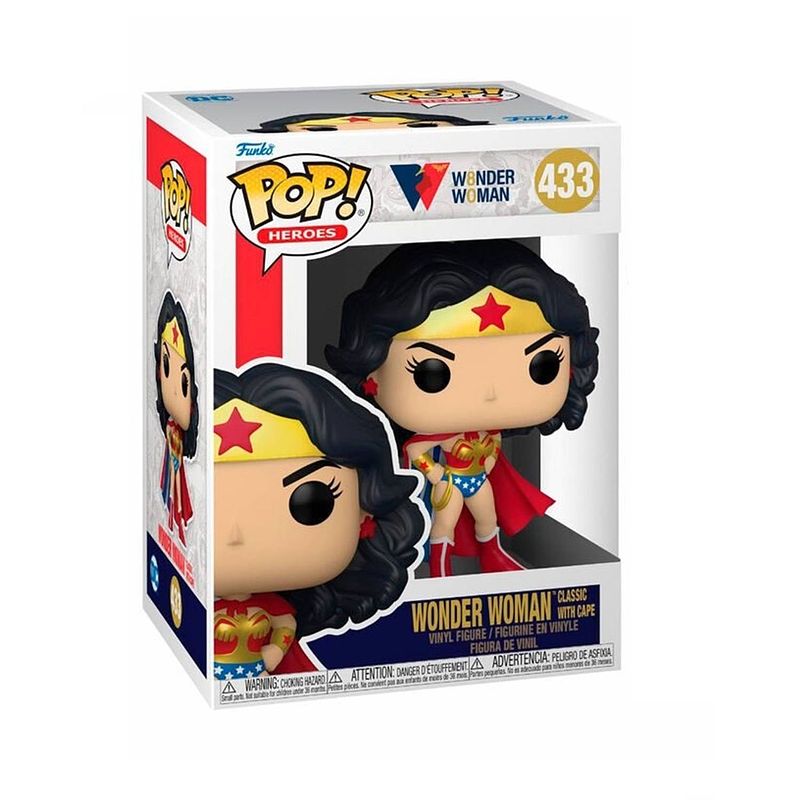 Foto van Pop heroes: dc: wonder woman (classic with cape) - funko pop #433