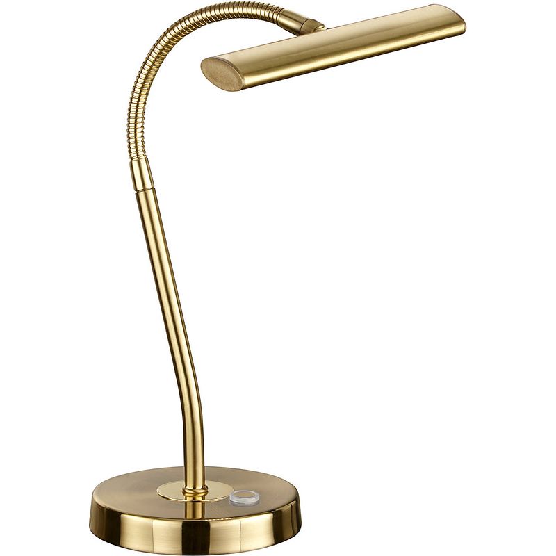 Foto van Led bureaulamp - trion curty - 4w - warm wit 3000k - dimbaar - rond - mat goud - aluminium