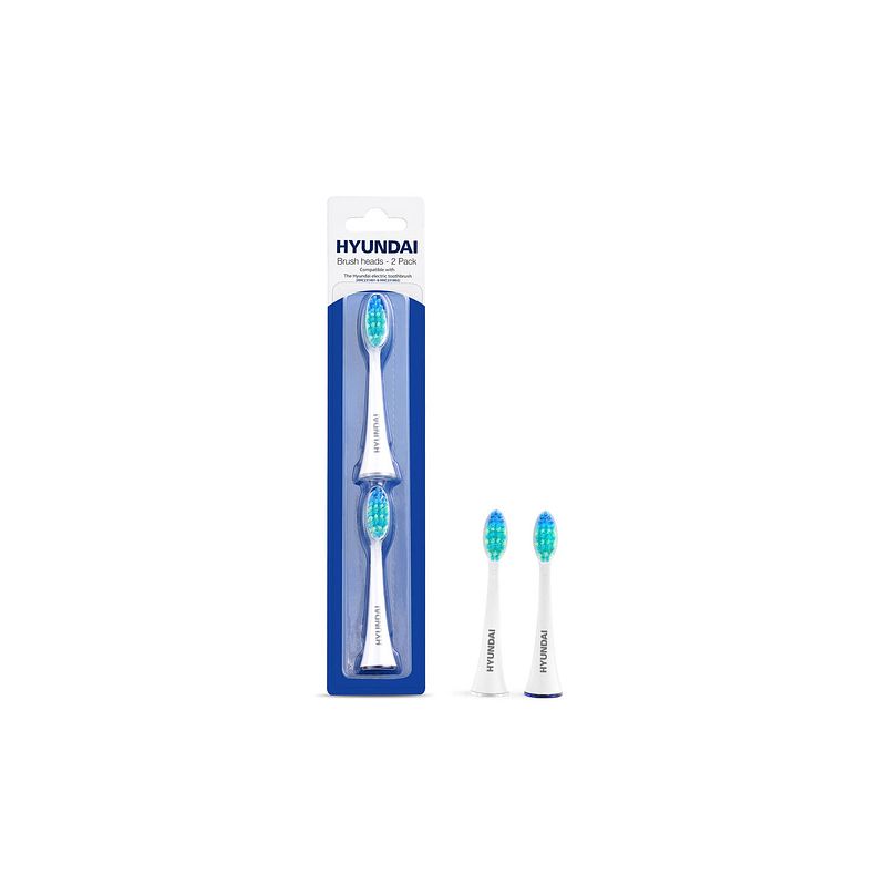 Foto van Hyundai electronics - elektrische tandenborstel - opzetborstel - wit - 2 stuks