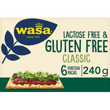 Foto van Wasa lactose free & gluten free classic 6 portion 240g bij jumbo