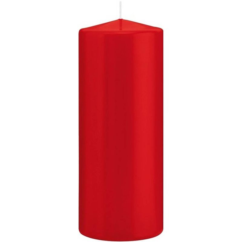 Foto van 1x kaarsen rood 8 x 20 cm 119 branduren sfeerkaarsen - stompkaarsen