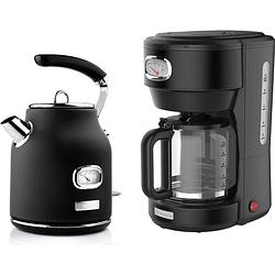 Foto van Westinghouse retro collections bundle - 2200w waterkoker & 1000w koffiezetapparaat - liquorice black