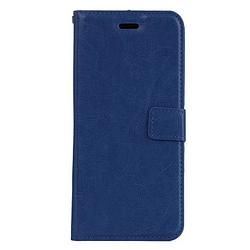 Foto van Basey apple iphone 7 hoesje book case kunstleer cover hoes - donkerblauw